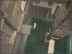 Turn to the right, jump from the ledge to the ledge on the bottom - Obelisk of Khamoon 2 | Walkthrough - Egypt - Tomb Raider: Anniversary Game Guide & Walkthrough