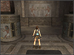 Look at the paintings on the walls and on the columns - Sanctuary of the Scion 1 | Walkthrough - Egypt - Tomb Raider: Anniversary Game Guide & Walkthrough