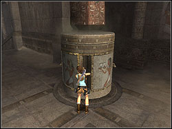 When you turn one column, the two others will turn also - Sanctuary of the Scion 1 | Walkthrough - Egypt - Tomb Raider: Anniversary Game Guide & Walkthrough
