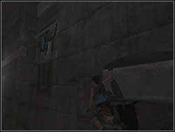 Turn left, wait as the gate opens and jump to the ledge behind the gate - Sanctuary of the Scion 1 | Walkthrough - Egypt - Tomb Raider: Anniversary Game Guide & Walkthrough