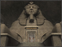 There is a an enormous Sphinx - Sanctuary of the Scion 1 | Walkthrough - Egypt - Tomb Raider: Anniversary Game Guide & Walkthrough