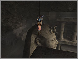 Find the band above you, jump to throw the line on it - Sanctuary of the Scion 1 | Walkthrough - Egypt - Tomb Raider: Anniversary Game Guide & Walkthrough