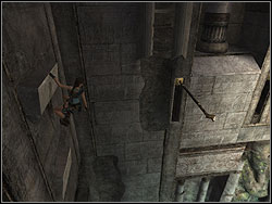 Move close to the wall and jump to the small platform - Sanctuary of the Scion 2 | Walkthrough - Egypt - Tomb Raider: Anniversary Game Guide & Walkthrough