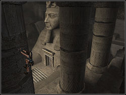 Jump onto the ledges and turn the column round - Sanctuary of the Scion 3 | Walkthrough - Egypt - Tomb Raider: Anniversary Game Guide & Walkthrough