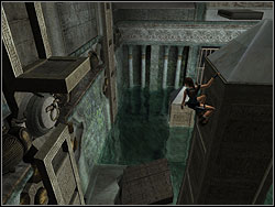 Jump to the ledge of the column - Sanctuary of the Scion 3 | Walkthrough - Egypt - Tomb Raider: Anniversary Game Guide & Walkthrough