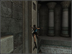 Jump to the dark carved plate on the right - Sanctuary of the Scion 3 | Walkthrough - Egypt - Tomb Raider: Anniversary Game Guide & Walkthrough