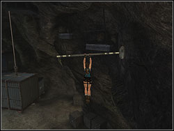 Turn right, jump to the bar and then leap to the two ledges - Natlas Mines 1 | Walkthrough - Lost Islands - Tomb Raider: Anniversary Game Guide & Walkthrough