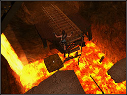 Leap to the chute and then leap to the edge of construction behind you - Natlas Mines 3 | Walkthrough - Lost Islands - Tomb Raider: Anniversary Game Guide & Walkthrough