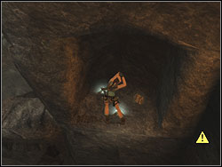Jump to the pyramid and leap to the back to grab the edge of the niche - Natlas Mines 3 | Walkthrough - Lost Islands - Tomb Raider: Anniversary Game Guide & Walkthrough