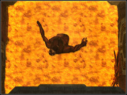 Then drive the boss mad, when he is standing back to the arena - Final conflict 1 | Walkthrough - Lost Islands - Tomb Raider: Anniversary Game Guide & Walkthrough