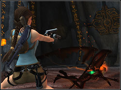 In the first stage Natla is flying above you and try to kill by using the fireballs - Final conflict 2 | Walkthrough - Lost Islands - Tomb Raider: Anniversary Game Guide & Walkthrough