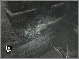 Once youve reached your destination, press the F key in order to jump down to the main platform - Bolivia - part IV | Bolivia - Tiwanaku - Bolivia - Tiwanaku - Tomb Raider: Legend Game Guide & Walkthrough