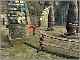 I would recommend that you use your machine gun instead of weak pistols - Bolivia - part IV | Bolivia - Tiwanaku - Bolivia - Tiwanaku - Tomb Raider: Legend Game Guide & Walkthrough