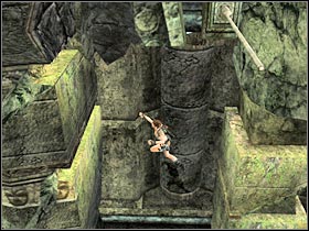 Make a single jump towards the upper ledge - Ghana - part III | Ghana - Pursuing J. Rutland - Ghana - Pursuing James Rutland - Tomb Raider: Legend Game Guide & Walkthrough