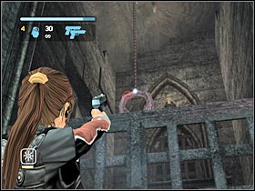 In order to leave this room, you will have to use a narrow ledge (#1) - England - part V | England - King Arthurs Tomb - England - King Arthurs Tomb - Tomb Raider: Legend Game Guide & Walkthrough