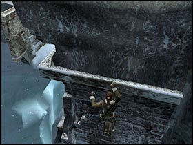Once youre at the end of this ledge, make a jump towards the second one - Nepal - part I | Nepal - The Ghalali Key - Nepal - The Ghalali Key - Tomb Raider: Legend Game Guide & Walkthrough