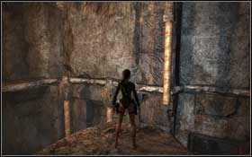From this column, jump on the fragment of the destroyed podium and from there jump in the direction of the column on the right side - [Mediterranean Sea] - The Norse Connection - part 2 - Mediterranean Sea - Tomb Raider: Underworld - Game Guide and Walkthrough