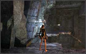 Move right using the rocks and use the bar in wall to jump to the part in left corner of the room - [Mediterranean Sea] - The Norse Connection - part 2 - Mediterranean Sea - Tomb Raider: Underworld - Game Guide and Walkthrough