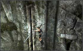 Start climbing the edges, which are protruding from the wall, and after that, jump in the direction of the bar, which is protruding from the wall - [Coastal Thailand] - Puppet No Longer - Coastal Thailand - Tomb Raider: Underworld - Game Guide and Walkthrough