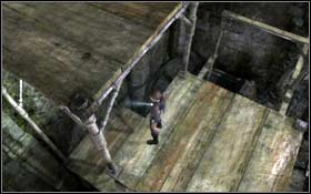 You will find yourself on scaffolding in the big room - [Croft Manor] - Protected by the Dead - part 1 - Croft Manor - Tomb Raider: Underworld - Game Guide and Walkthrough