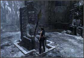 Under one of the sculptures you will find the machete - [Southern Mexico] - The Midgard Serpent - part 1 - Southern Mexico - Tomb Raider: Underworld - Game Guide and Walkthrough