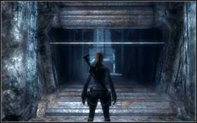 Jump above the cylinders on the floor, crouch and move along the wall under moving cylinders - [Jan Mayen Island] - Valhalla - part 2 - Jan Mayen Island - Tomb Raider: Underworld - Game Guide and Walkthrough