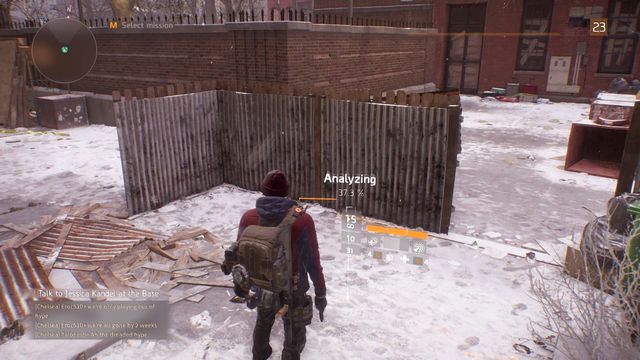 Behind the small park, you find an alley where there is the ECHO - Chelsea & Camp Hudson (M1) | Intel data - Intel data - Tom Clancys The Division Game Guide