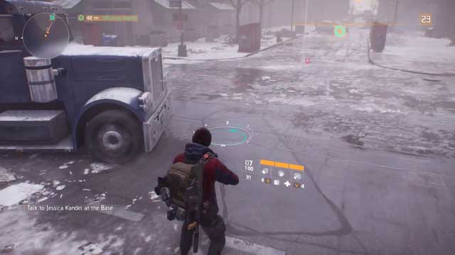 The trail starts next to the blue truck... - Clinton (M5) | Intel data - Intel data - Tom Clancys The Division Game Guide