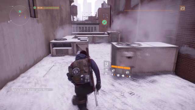 Walk over to the back of the building and climb onto the small roofing, where you can collect the data - Clinton (M5) | Intel data - Intel data - Tom Clancys The Division Game Guide