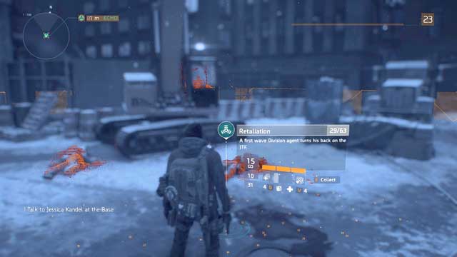 You find another ECHO signal by the heavy equipment, out in the street - Clinton (M5) | Intel data - Intel data - Tom Clancys The Division Game Guide