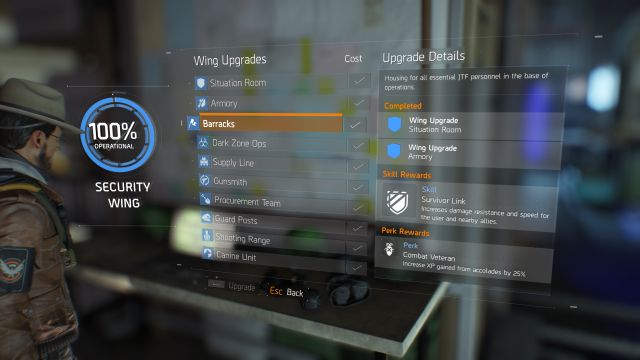 A fully upgraded Security Wing. - Security Wing | Base of Operations - Base of Operations - Tom Clancys The Division Game Guide