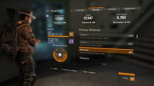 Getting to the 30th level will take a few days. - Route to the 30th level | Character development - Character development - Tom Clancys The Division Game Guide