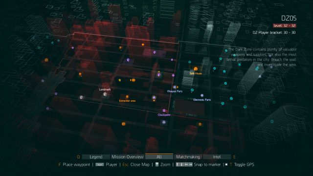 The Dark Zone area has its own unique places and points. - Key places | Dark Zone - Dark Zone - Tom Clancys The Division Game Guide