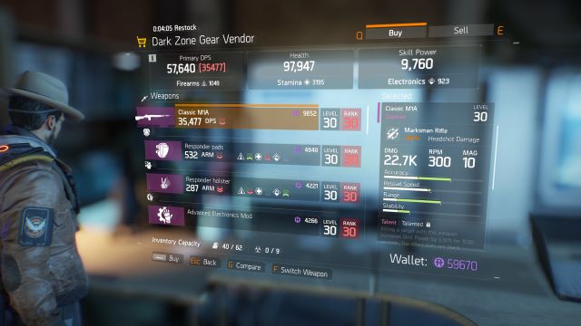 Your DZ Rank is important when purchasing items from vendors inside of the Dark Zone. - How to quickly get DZ Ranks? | Dark Zone - Dark Zone - Tom Clancys The Division Game Guide