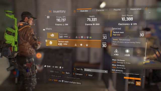 Gear talents might compensate for average stats on a piece of gear. - Gear talents | Equipment - Equipment - Tom Clancys The Division Game Guide
