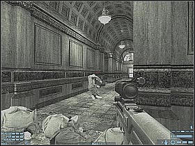 You should be getting closer to a small passage guarded by a metal detector - [Mission 05][Part: 1/2] Parliament - Walkthrough - Rainbow Six: Lockdown - Game Guide and Walkthrough