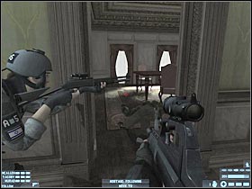 One of the terrorists will be guarding the main corridor (#1) - [Mission 13][Part: 2/2] NATO Summit - Walkthrough - Rainbow Six: Lockdown - Game Guide and Walkthrough