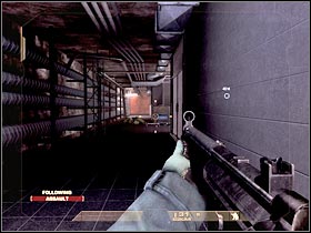 Once you've reached a small junction, turn left and open a door - Mission 2.2: Calypso Casino - Security - Walkthrough - Tom Clancys Rainbow Six: Vegas - Game Guide and Walkthrough