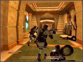 A single opponent should be hiding on your left - Mission 2.3: Calypso Casino - Prime Time - Walkthrough - Tom Clancys Rainbow Six: Vegas - Game Guide and Walkthrough