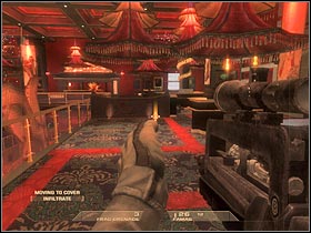 You should be able to reach a new hallway that leads to the second large room of this complex (#1) - Mission 3.1: Downtown Vegas - Exclusive Gone Wrong - Walkthrough - Tom Clancys Rainbow Six: Vegas - Game Guide and Walkthrough