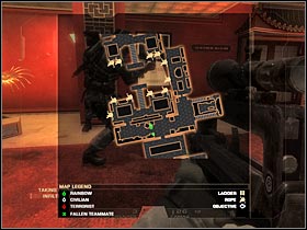 Your teammates should start shooting at the nearby enemy soldiers - Mission 3.1: Downtown Vegas - Exclusive Gone Wrong - Walkthrough - Tom Clancys Rainbow Six: Vegas - Game Guide and Walkthrough