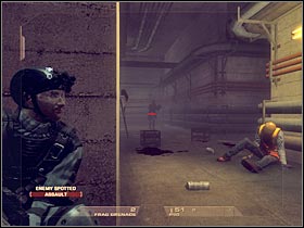 It would be wise to order your men to hide behind nearby pillars - Mission 3.3: Downtown Vegas - Mafia House - Walkthrough - Tom Clancys Rainbow Six: Vegas - Game Guide and Walkthrough