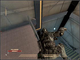 Start moving towards a door that should be located in front of you - Mission 4.1: Vertigo Spire - Tower Assault - Walkthrough - Tom Clancys Rainbow Six: Vegas - Game Guide and Walkthrough