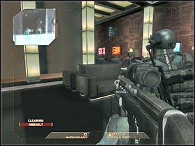 You will have to use the camera once again (#1) - Mission 4.2: Vertigo Spire - Tower Bar - Walkthrough - Tom Clancys Rainbow Six: Vegas - Game Guide and Walkthrough