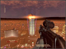 You will have to start moving towards a room that should be located to the left of the balcony - Mission 4.2: Vertigo Spire - Tower Bar - Walkthrough - Tom Clancys Rainbow Six: Vegas - Game Guide and Walkthrough