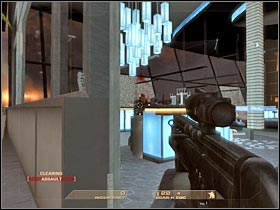 Target the bomb and order one of your teammates to disable this device (#1) - Mission 4.2: Vertigo Spire - Tower Bar - Walkthrough - Tom Clancys Rainbow Six: Vegas - Game Guide and Walkthrough