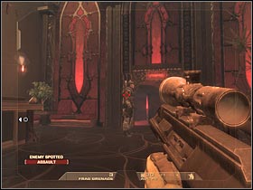 I would recommend using your tactical map here, so you'll know exactly where you're going (#1) - Mission 5.4: Dante's Casino - Data Hub - Walkthrough - Tom Clancys Rainbow Six: Vegas - Game Guide and Walkthrough