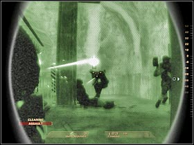 The second part of this room is probably guarded by a few terrorists (#1) - Mission 6.4: Nevada Dam - Facility - Walkthrough - Tom Clancys Rainbow Six: Vegas - Game Guide and Walkthrough