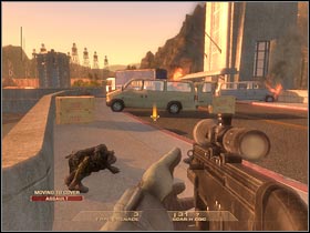 Keep moving towards the right building (#1) - Mission 6.7: Nevada Dam - Top of the Dam - Walkthrough - Tom Clancys Rainbow Six: Vegas - Game Guide and Walkthrough