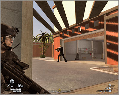 Now you should consider moving to your left a little - Scene 2 - Hacienda - part 1 - Act 7 - Estate - Tom Clancys Rainbow Six: Vegas 2 - Game Guide and Walkthrough